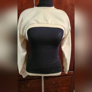 Cream color cropped sweat shirt